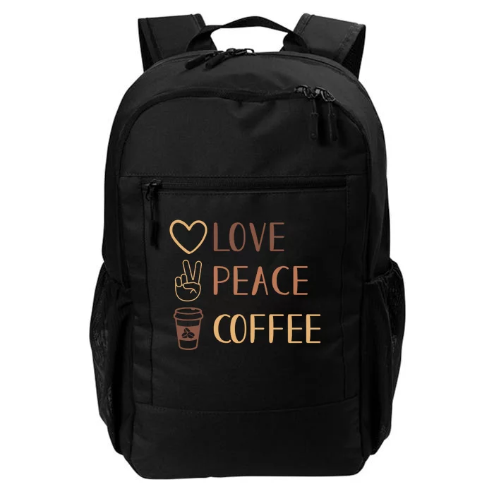 Love Peace Coffee Funny Daily Commute Backpack