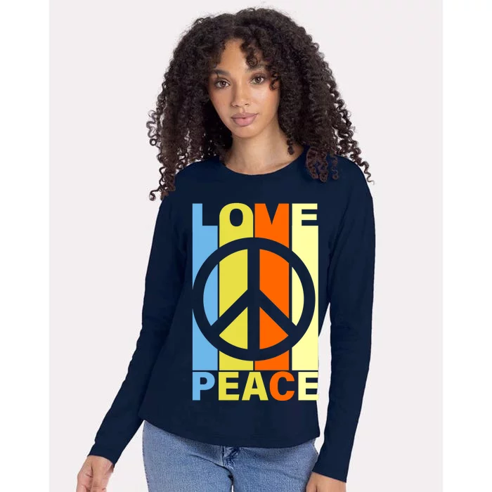 Love Peace Hippie Retro Womens Cotton Relaxed Long Sleeve T-Shirt