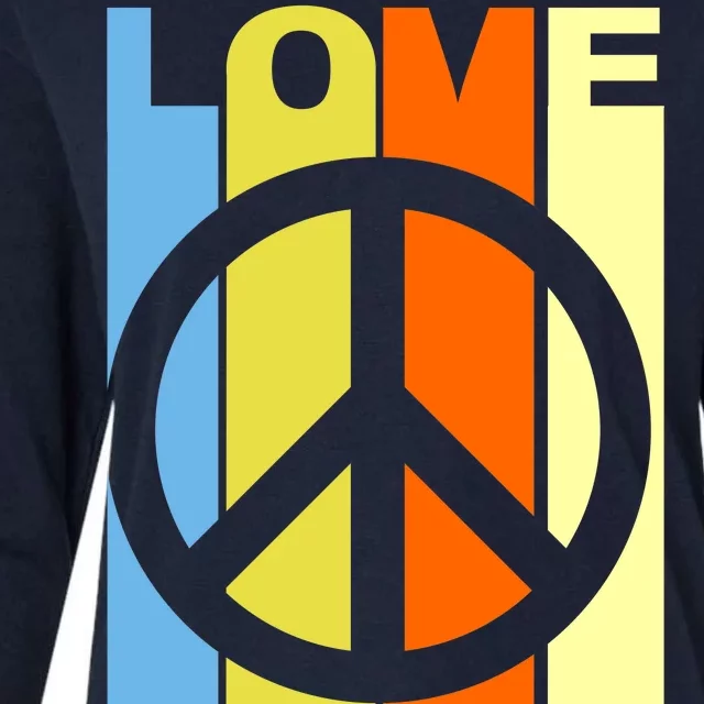 Love Peace Hippie Retro Womens Cotton Relaxed Long Sleeve T-Shirt