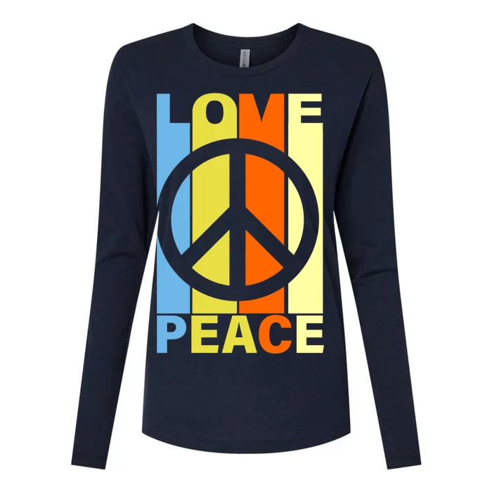 Love Peace Hippie Retro Womens Cotton Relaxed Long Sleeve T-Shirt