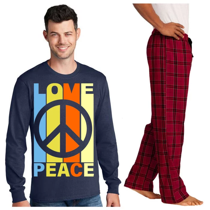 Love Peace Hippie Retro Long Sleeve Pajama Set