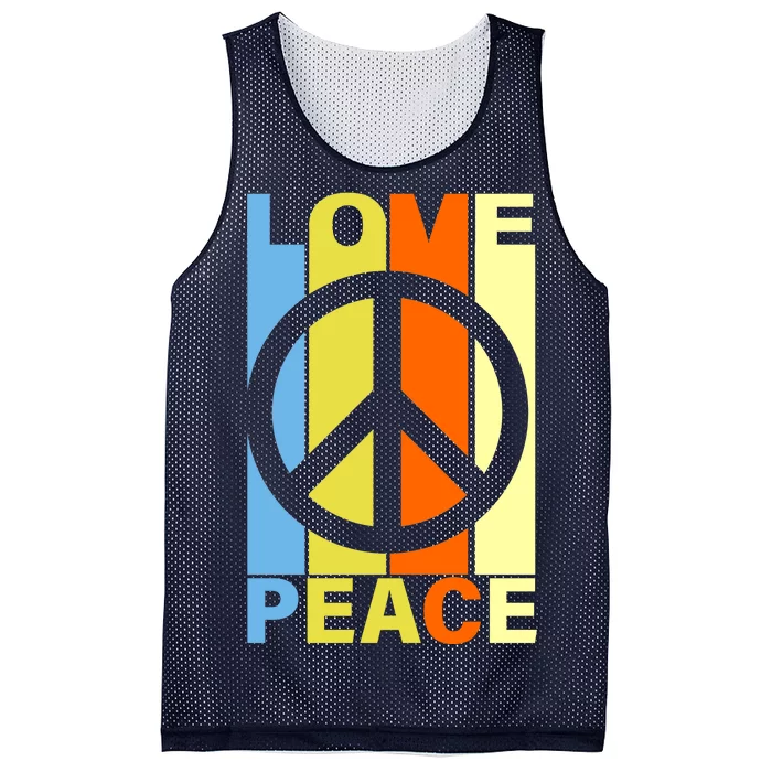 Love Peace Hippie Retro Mesh Reversible Basketball Jersey Tank