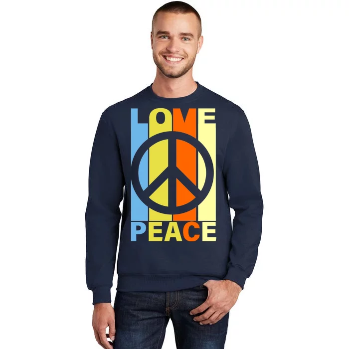 Love Peace Hippie Retro Tall Sweatshirt