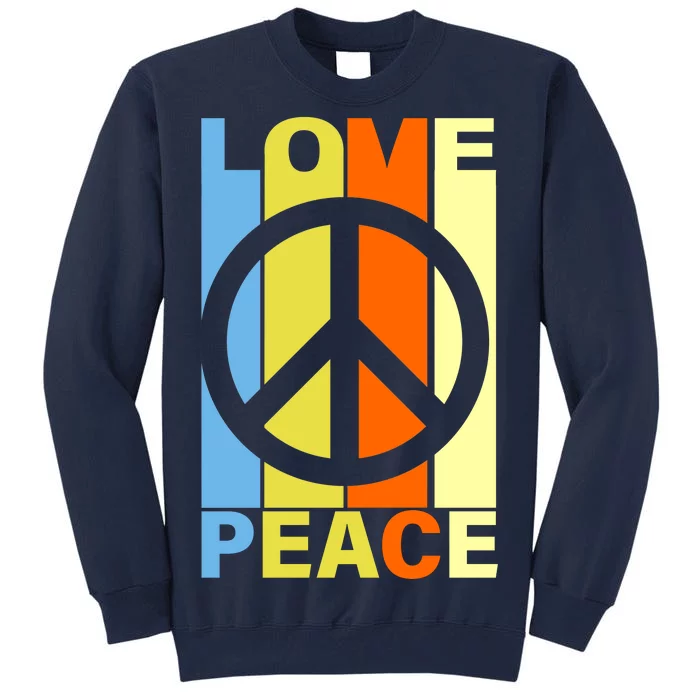 Love Peace Hippie Retro Tall Sweatshirt