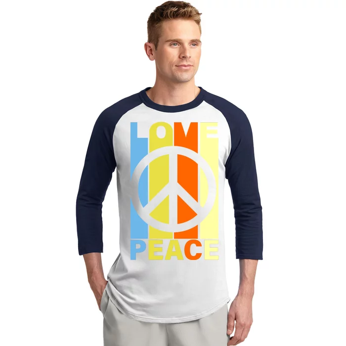 Love Peace Hippie Retro Baseball Sleeve Shirt