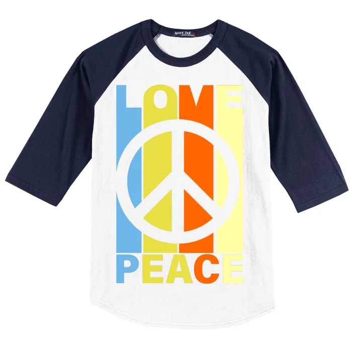 Love Peace Hippie Retro Baseball Sleeve Shirt