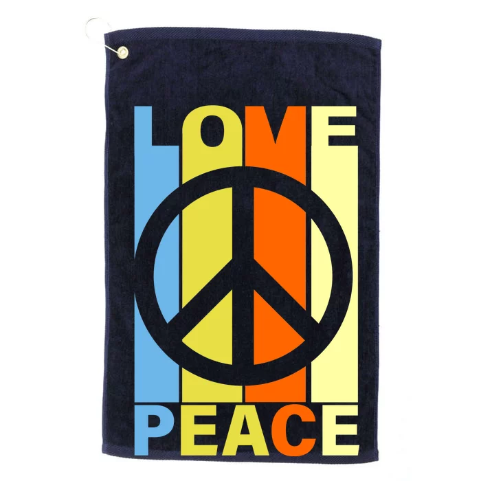 Love Peace Hippie Retro Platinum Collection Golf Towel