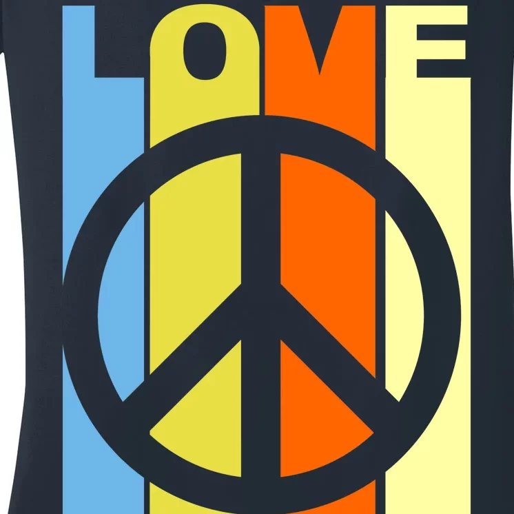 Love Peace Hippie Retro Women's V-Neck T-Shirt