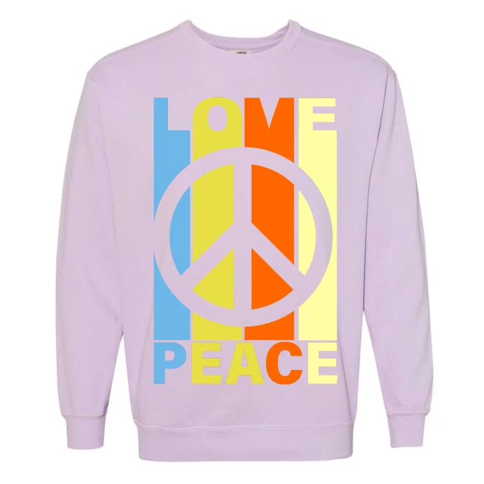 Love Peace Hippie Retro Garment-Dyed Sweatshirt