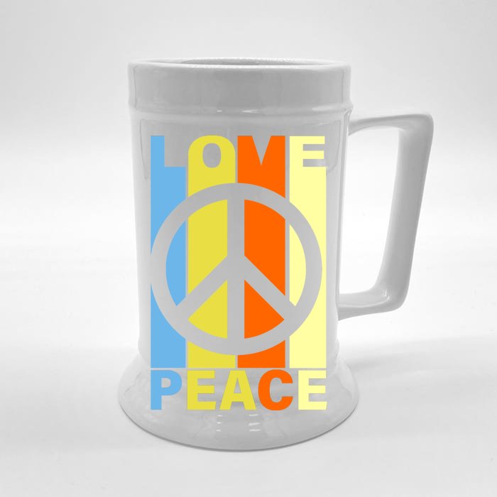 Love Peace Hippie Retro Front & Back Beer Stein