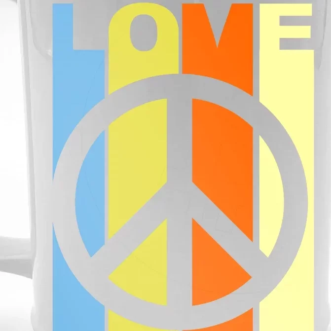 Love Peace Hippie Retro Front & Back Beer Stein