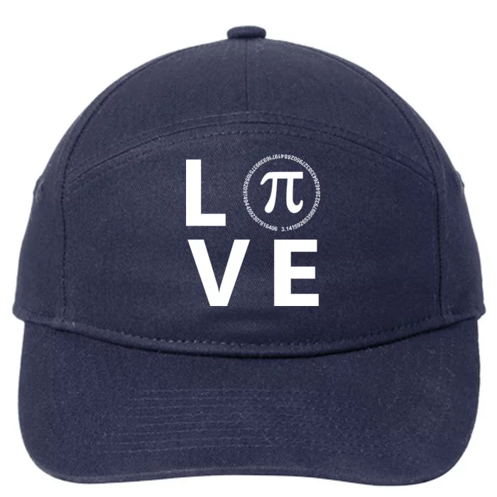 Love Pi Day 3.14 March 14th Math Geek 7-Panel Snapback Hat