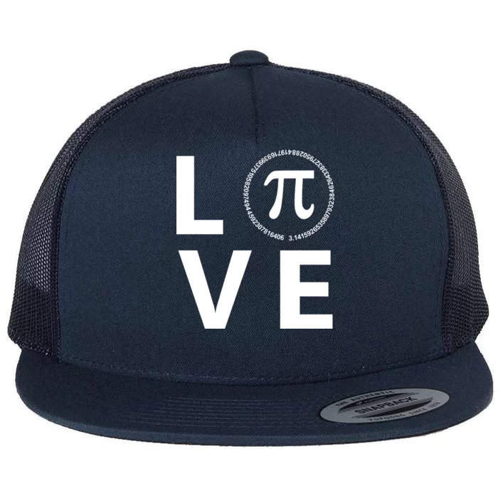 Love Pi Day 3.14 March 14th Math Geek Flat Bill Trucker Hat