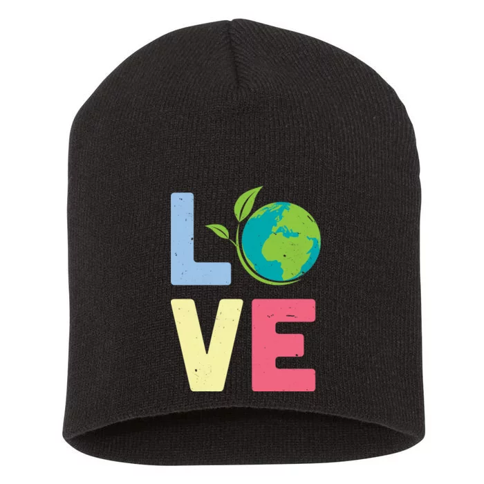 Love Planet Earth Day Short Acrylic Beanie