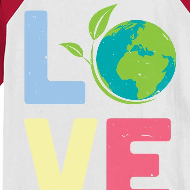 Love Planet Earth Day Kids Colorblock Raglan Jersey