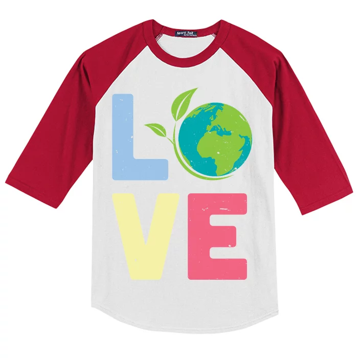 Love Planet Earth Day Kids Colorblock Raglan Jersey