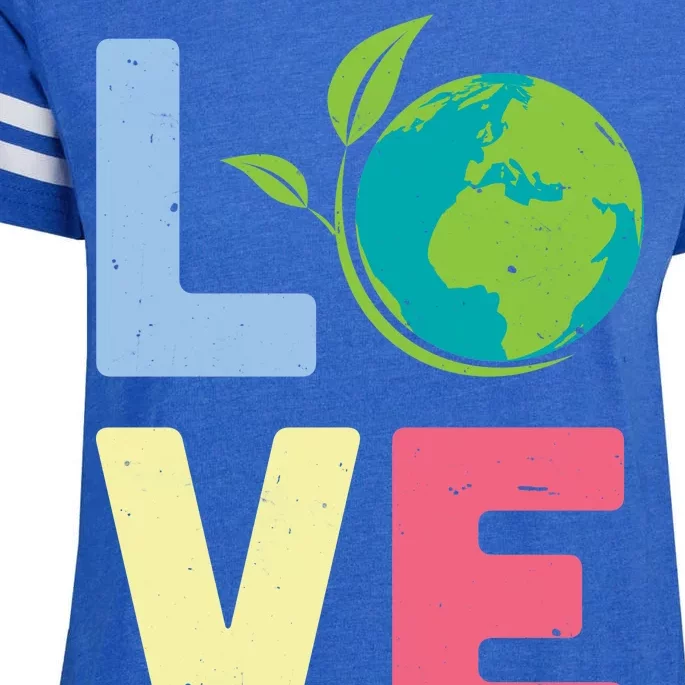 Love Planet Earth Day Enza Ladies Jersey Football T-Shirt