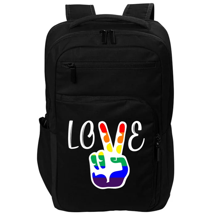 Love Pride Peace Sign Impact Tech Backpack