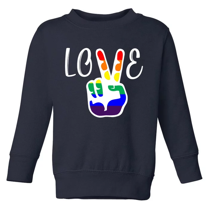 Love Pride Peace Sign Toddler Sweatshirt