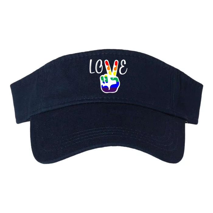 Love Pride Peace Sign Valucap Bio-Washed Visor