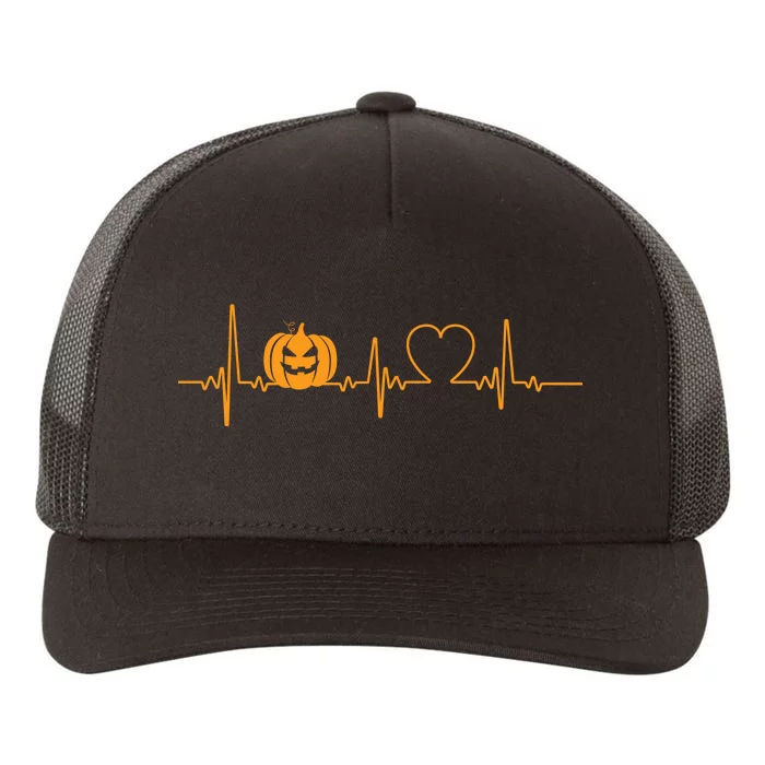 Love Pumpkins Halloween Heartbeat Yupoong Adult 5-Panel Trucker Hat