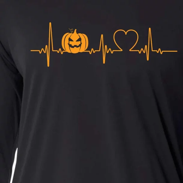 Love Pumpkins Halloween Heartbeat Cooling Performance Long Sleeve Crew