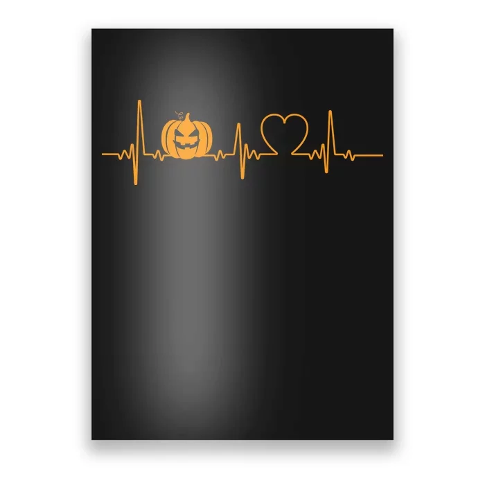 Love Pumpkins Halloween Heartbeat Poster