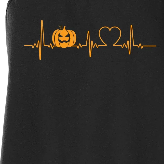 Love Pumpkins Halloween Heartbeat Women's Racerback Tank