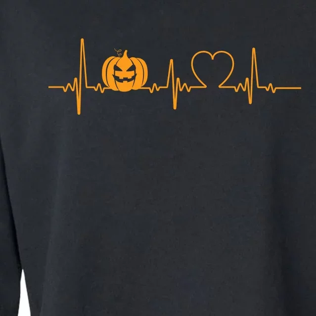 Love Pumpkins Halloween Heartbeat Cropped Pullover Crew