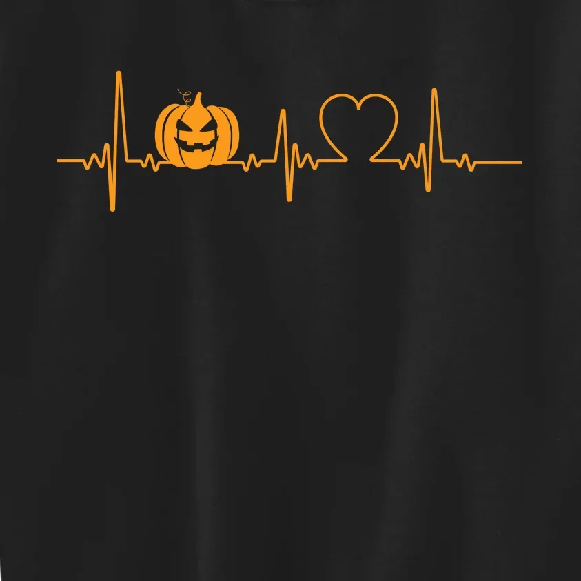 Love Pumpkins Halloween Heartbeat Kids Sweatshirt