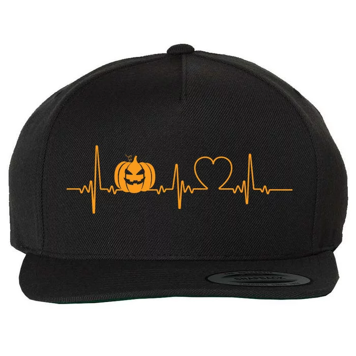 Love Pumpkins Halloween Heartbeat Wool Snapback Cap