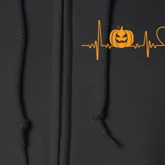 Love Pumpkins Halloween Heartbeat Full Zip Hoodie