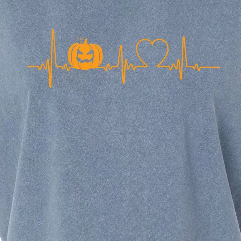 Love Pumpkins Halloween Heartbeat Garment-Dyed Women's Muscle Tee