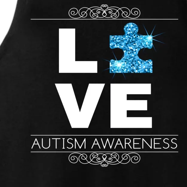 Love Puzzle Piece Autism Awareness Design Ladies Tri-Blend Wicking Tank