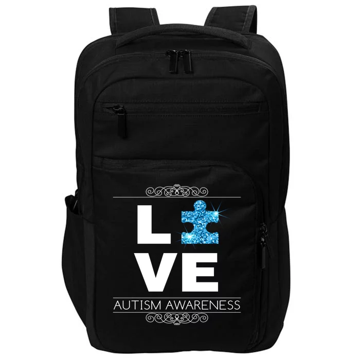 Love Puzzle Piece Autism Awareness Design Impact Tech Backpack