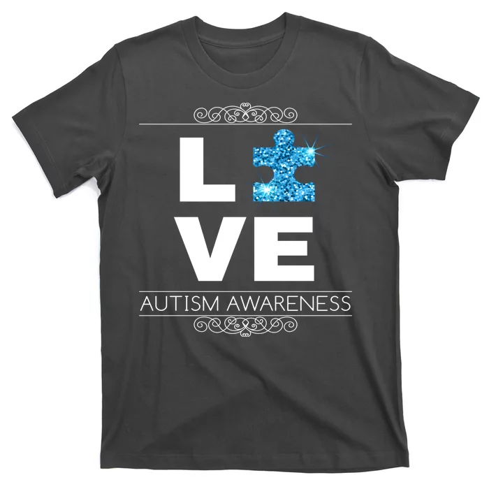 Love Puzzle Piece Autism Awareness Design T-Shirt