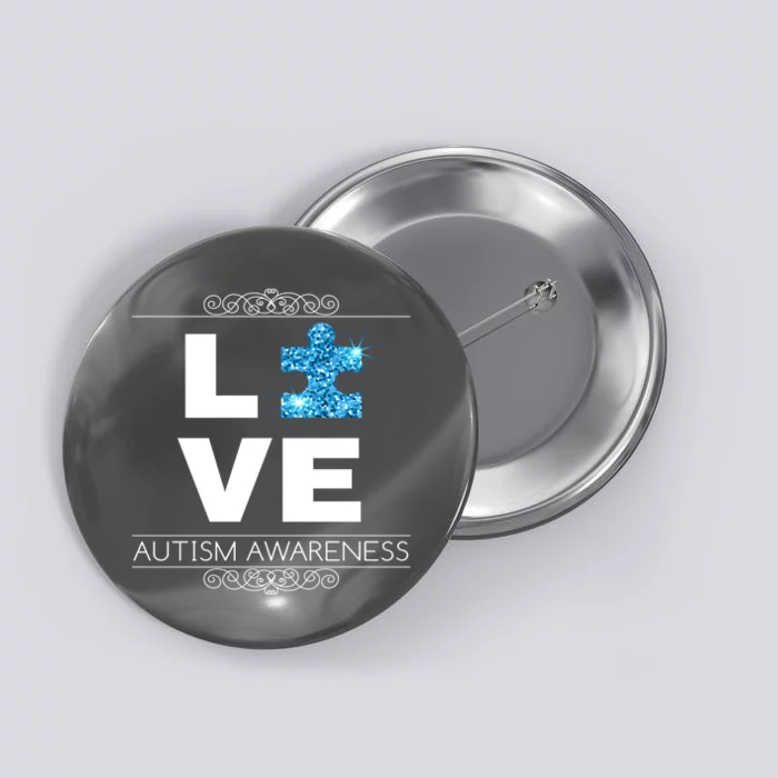 Love Puzzle Piece Autism Awareness Design Button