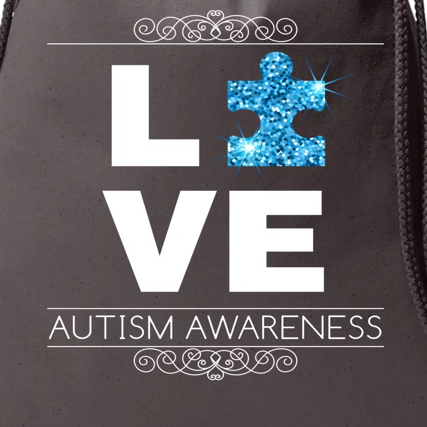 Love Puzzle Piece Autism Awareness Design Drawstring Bag