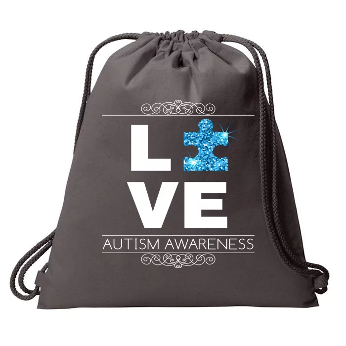 Love Puzzle Piece Autism Awareness Design Drawstring Bag