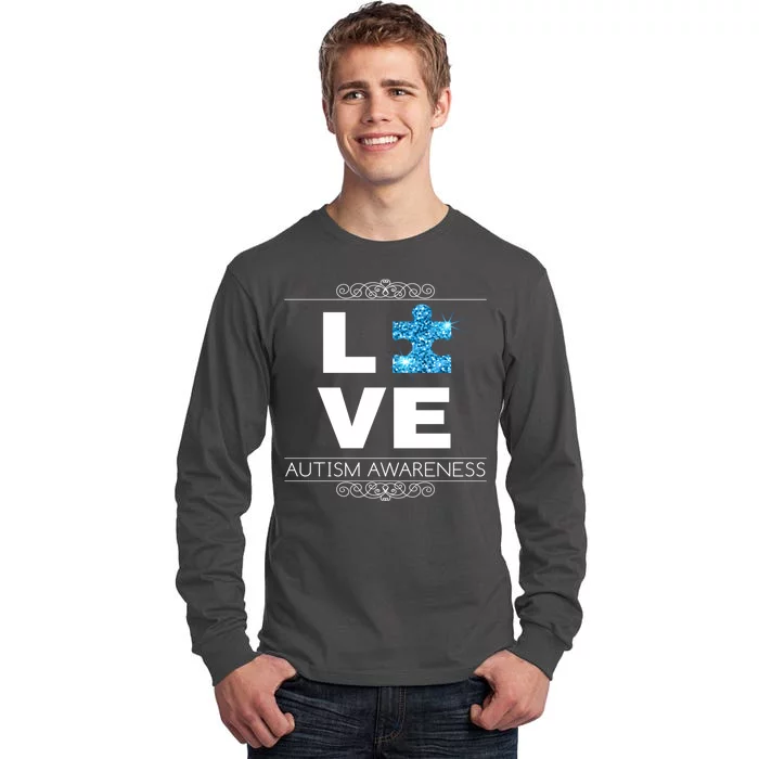 Love Puzzle Piece Autism Awareness Design Tall Long Sleeve T-Shirt