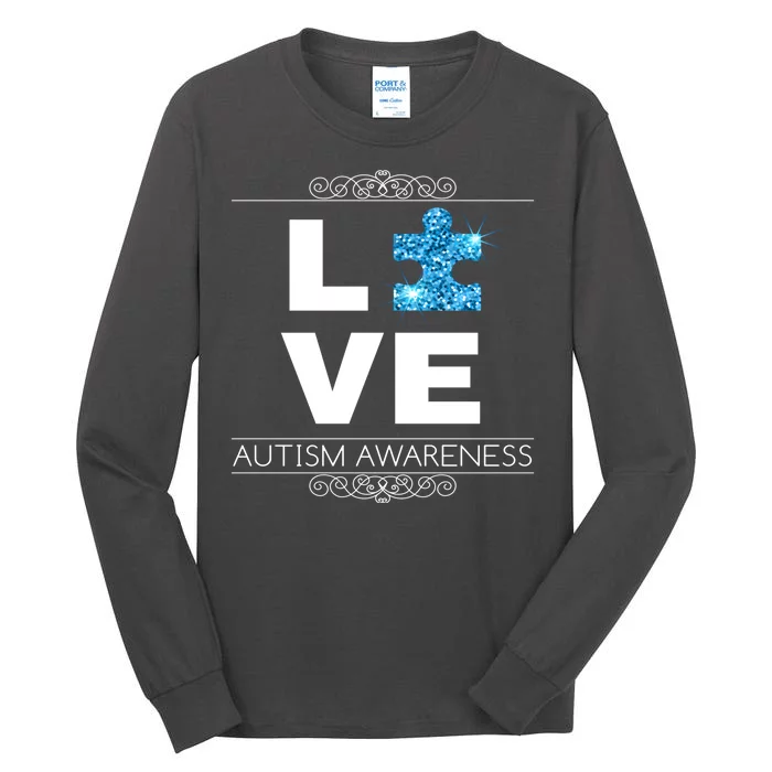 Love Puzzle Piece Autism Awareness Design Tall Long Sleeve T-Shirt