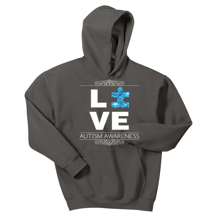 Love Puzzle Piece Autism Awareness Design Kids Hoodie