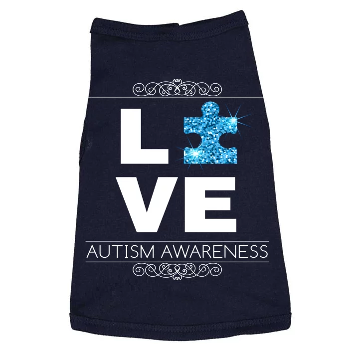 Love Puzzle Piece Autism Awareness Design Doggie Tank