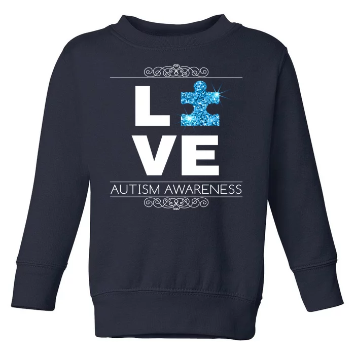 Love Puzzle Piece Autism Awareness Design Toddler Sweatshirt