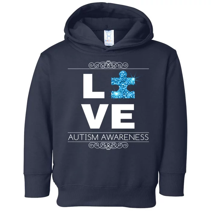 Love Puzzle Piece Autism Awareness Design Toddler Hoodie