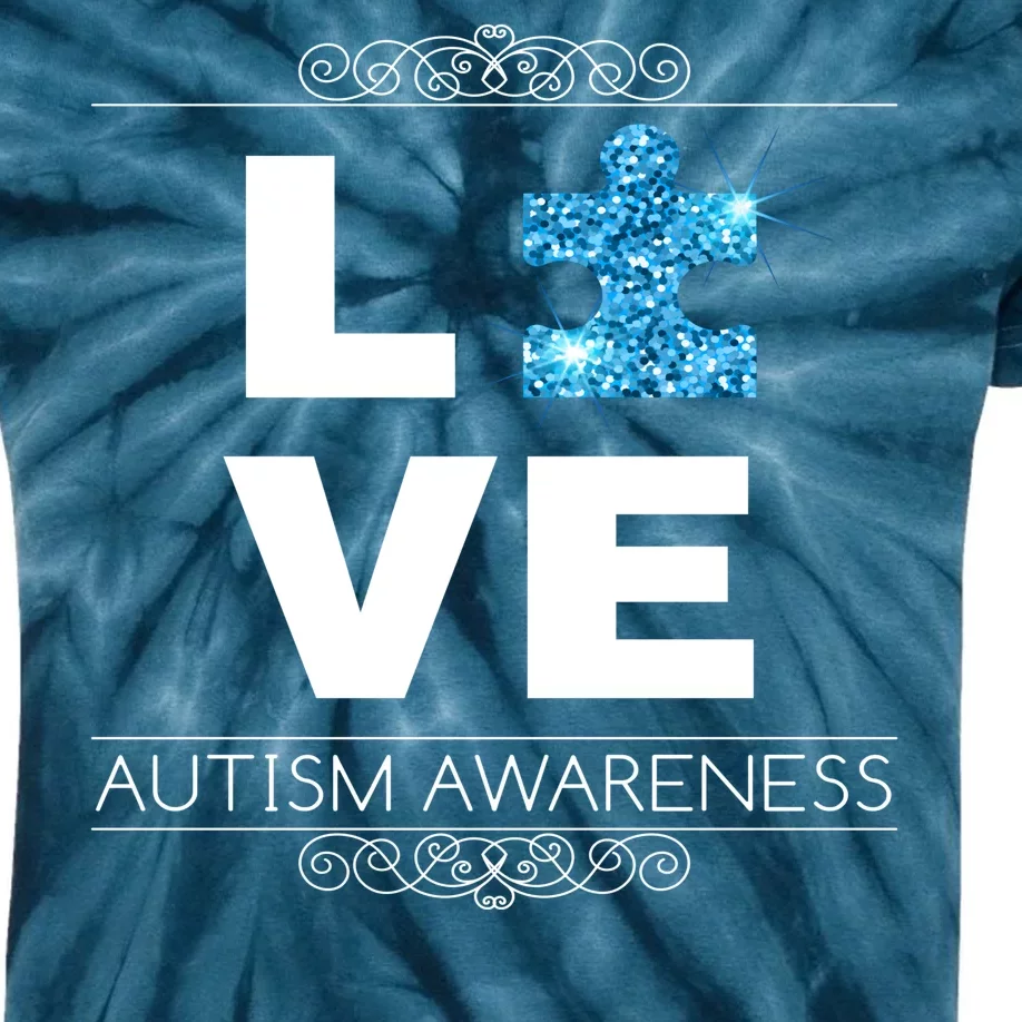 Love Puzzle Piece Autism Awareness Design Kids Tie-Dye T-Shirt