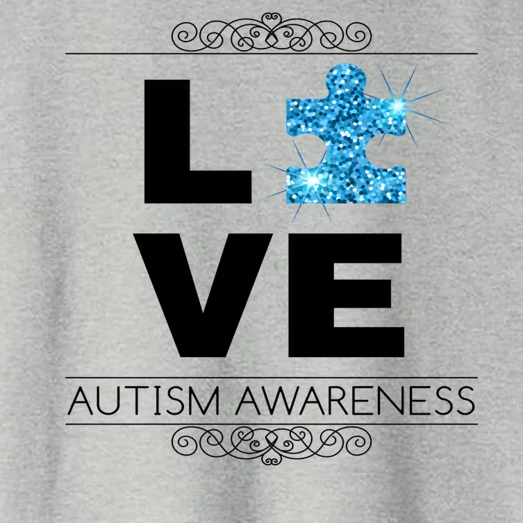 Love Puzzle Piece Autism Awareness Design Women's Crop Top Tee