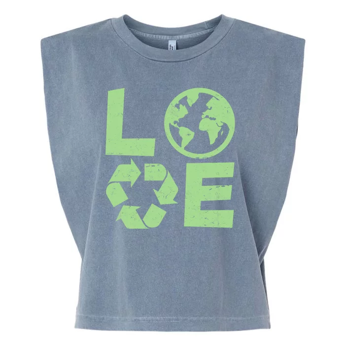 LOVE Recycle Earth Day Garment-Dyed Women's Muscle Tee