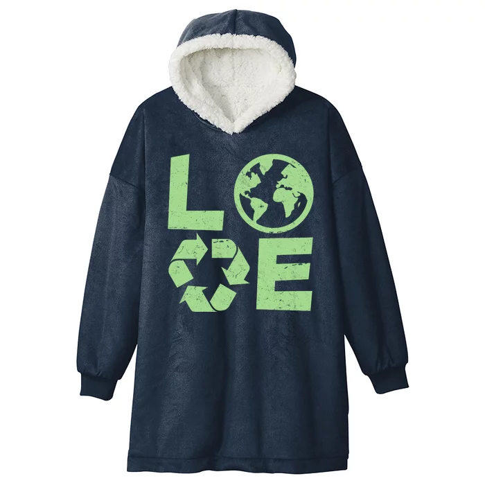 LOVE Recycle Earth Day Hooded Wearable Blanket