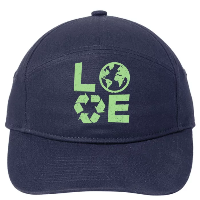 LOVE Recycle Earth Day 7-Panel Snapback Hat